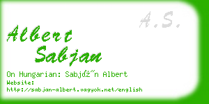 albert sabjan business card